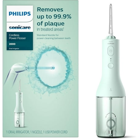 Philips Sonicare Power Flosser 2000 Cordless Oral Irrigator for a complete clean in 60 seconds Mint HX3822/14