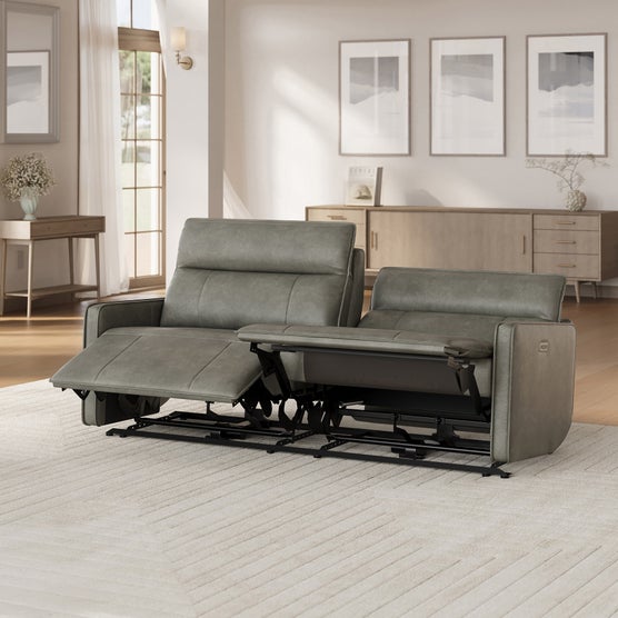 Keira Leather Power Sofa