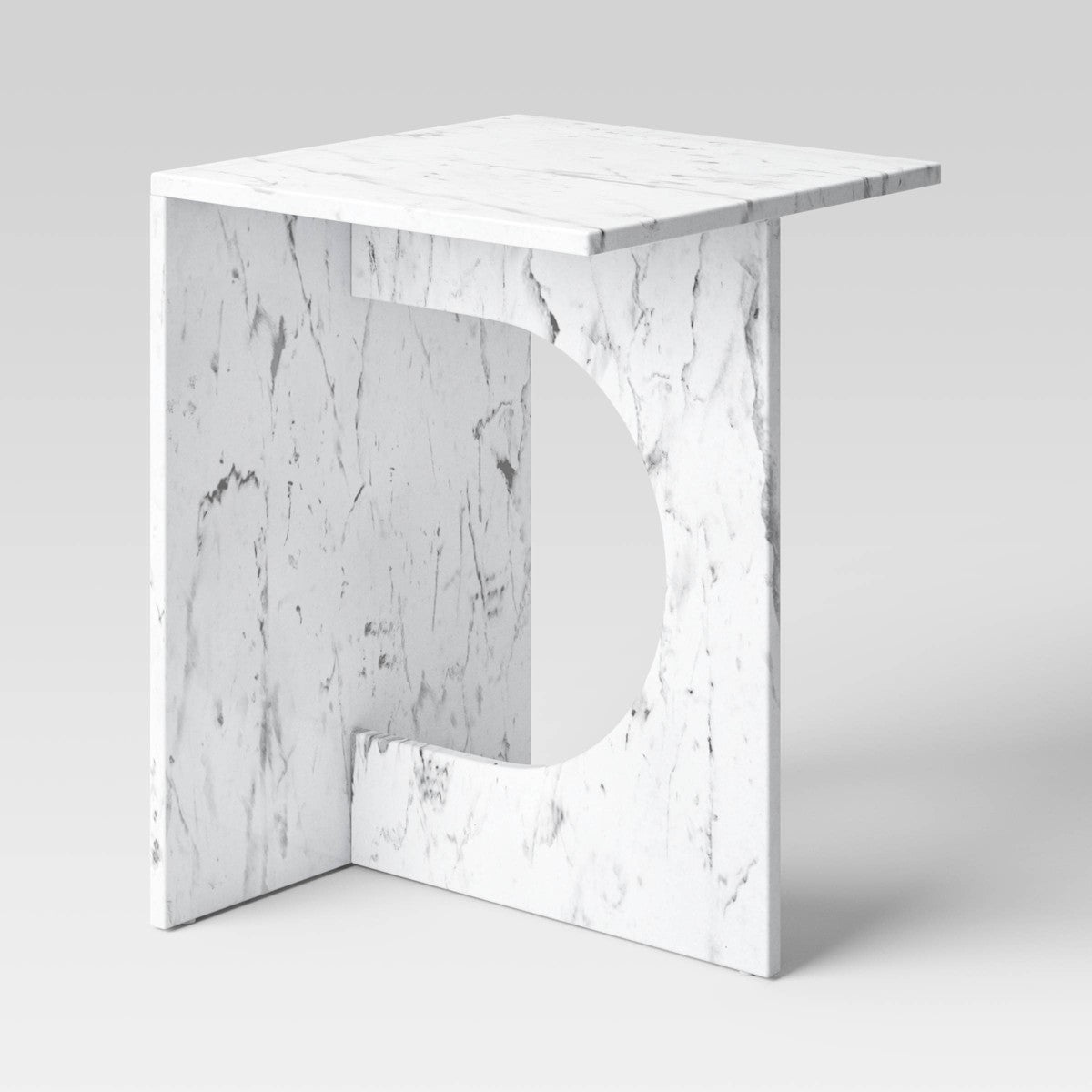 Faux Marble Accent Table White - Threshold