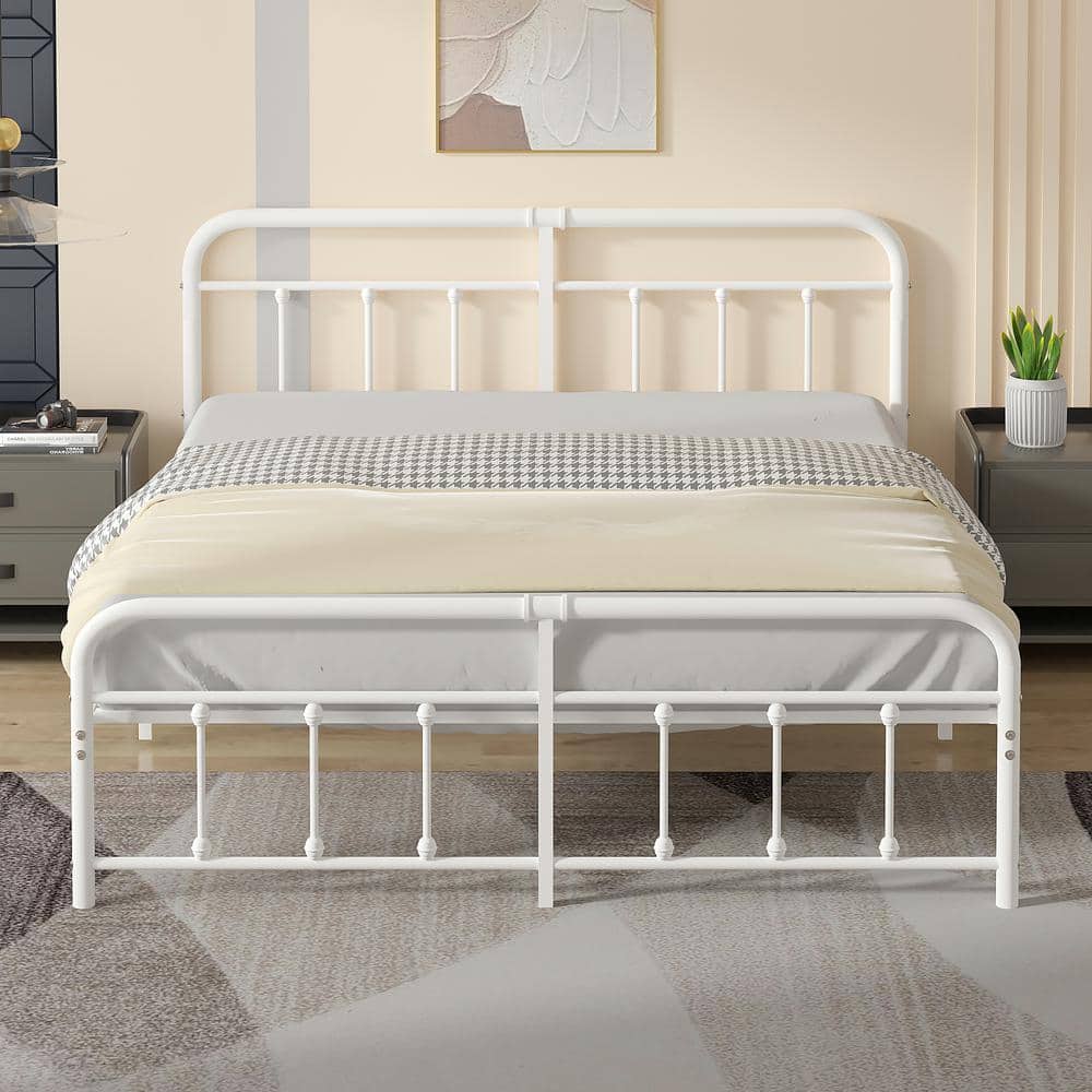 VECELO KHD-BTJ-MBQ08-WHE-VC033 Bed Frame Queen Platform