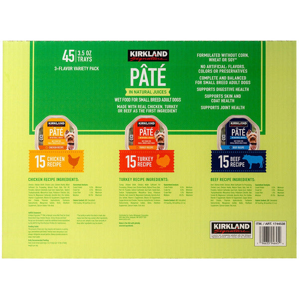 Kirkland Signature Wet Dog Food Pate, 45 x 3.5 oz