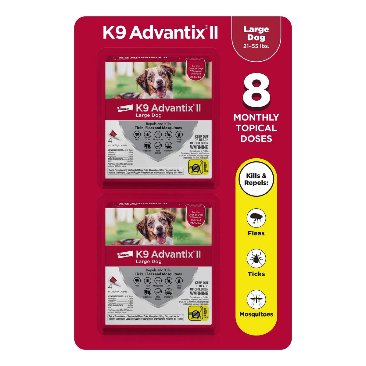 K9 Advantix II Flea & Tick Treatment for Large Dogs 21-55 lbs