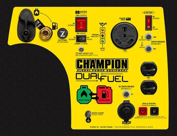 Champion 100263 3400 Starting / 3100 Running Watt Dual-Fuel Inverter Generator