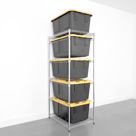 SafeRacks Storage Bin Rack | 27 Gallon Tote Shelf Solutions for Your Home