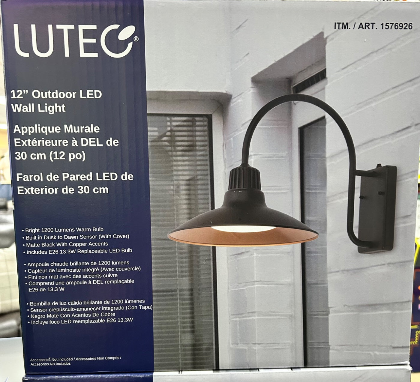 Lutec 12  Outdoor Wall Light