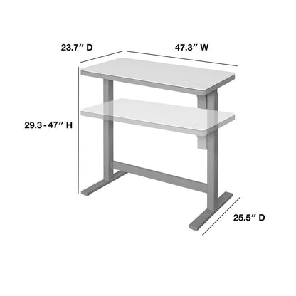 Tresanti Geller 47" Adjustable Height Desk - White