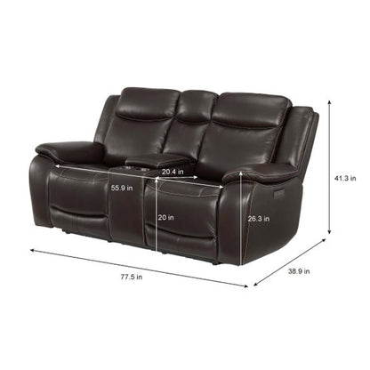 Harvey Leather Power Loveseat
