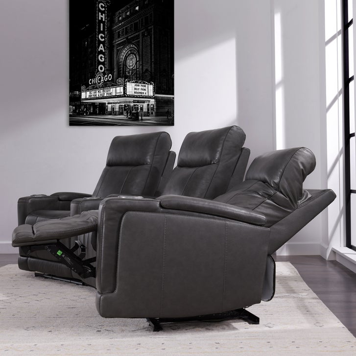 Issac Leather Power Reclining Home Theater Seating - image 2