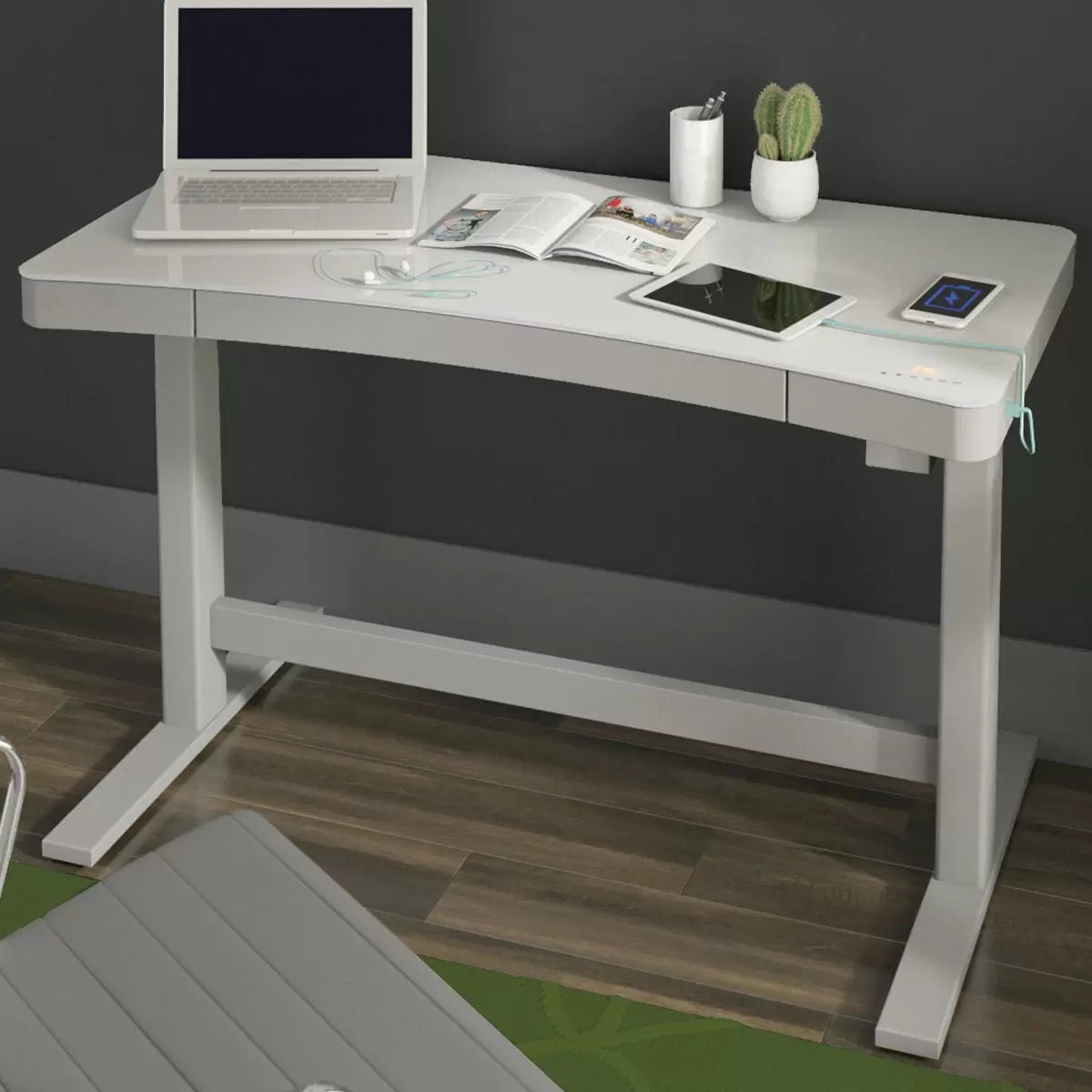Tresanti 47" Adjustable Height Tech Desk - White