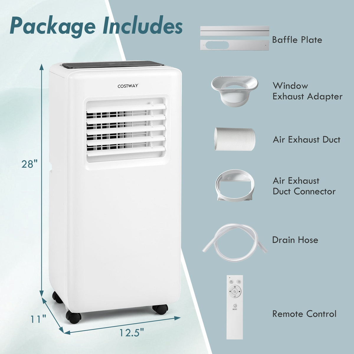 Costway 10000 BTU Portable Air Conditioner Remote LED Digital Display 95621384 New