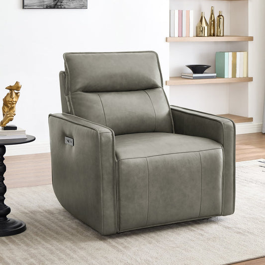 Henredon Keira Leather Zero Gravity Recliner - Gray