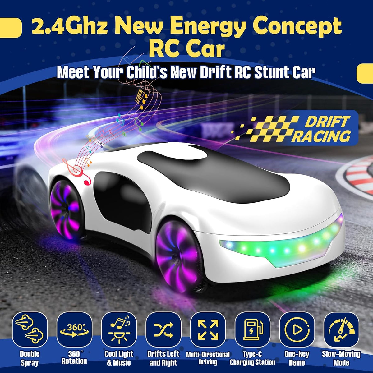 Gesture Sensing RC Stunt Car with USB Charging Dock