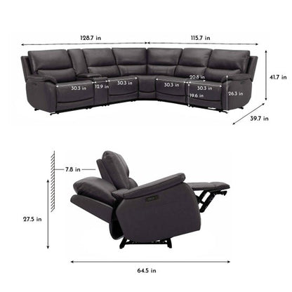 Wylder Leather Reclining Sectional view 2