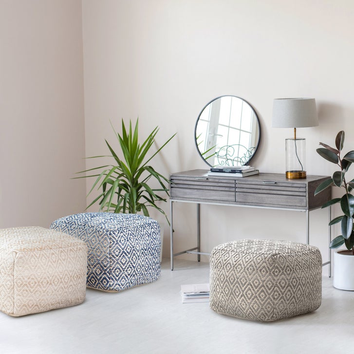 DIAMOND WOVEN POUF