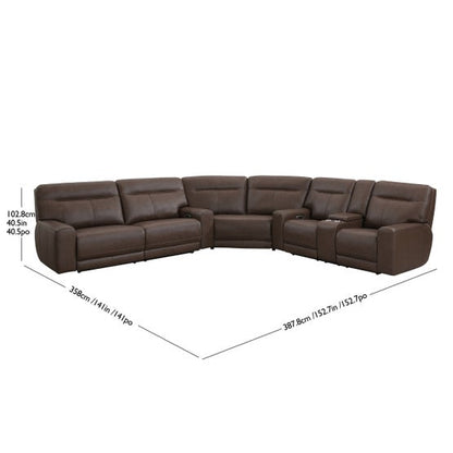 Atlas Leather Reclining Sectional view 2