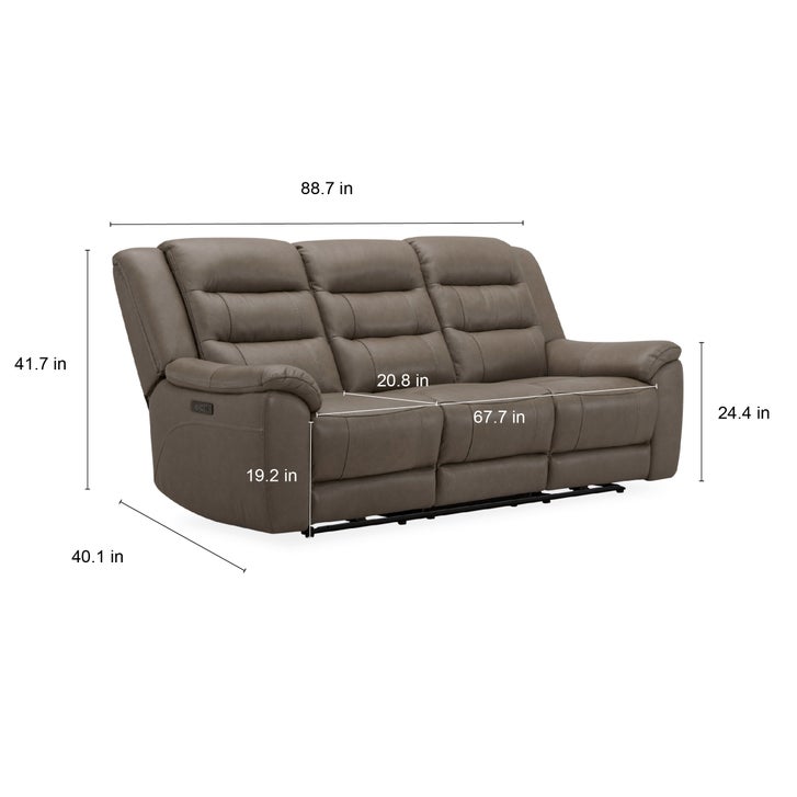 Mason Leather Power Reclining Sofa with Power Headrests - image 2