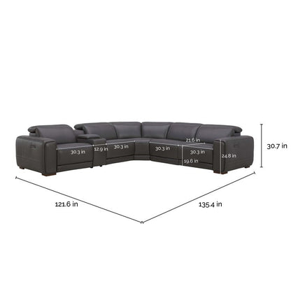 Karson Leather Power Reclining Sectional with Power Headrests - image 2