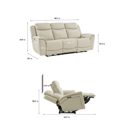 Sanders Leather Power Reclining Sofa with Power Headrests - image 2