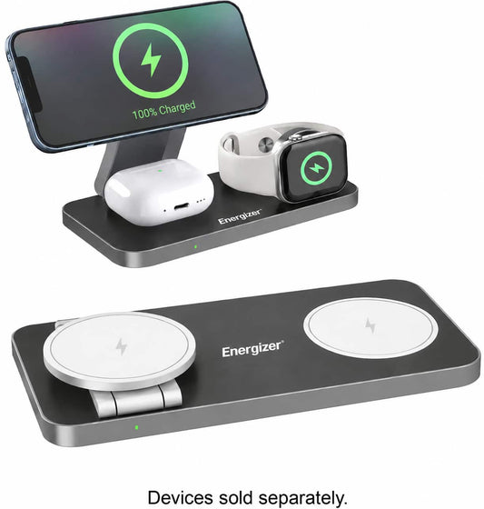 Energizer Ultimate 15W 3-in-1 Magnetic Wireless Charging Stand - Black
