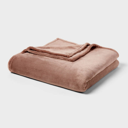 Twin/Twin XL Microplush Blanket Brown - Threshold