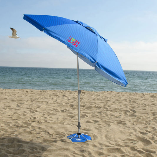 Tommy Bahama 8 ft Beach Umbrella with wind vent and sand anchor- Rich blue