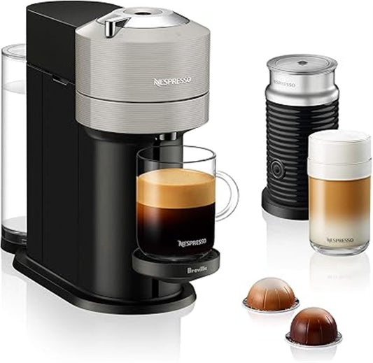 Vertuo Next Coffee and Espresso Maker in Light Gray plus Aeroccino3 Milk Frother in Black  BNV550GRY1BUC1