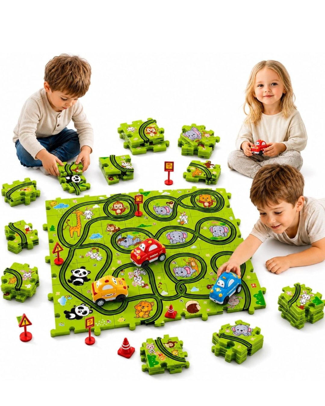 Puzzle Track Car Playset