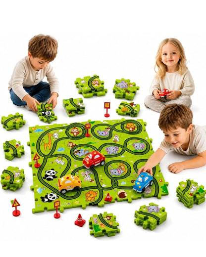 Puzzle Track Car Playset