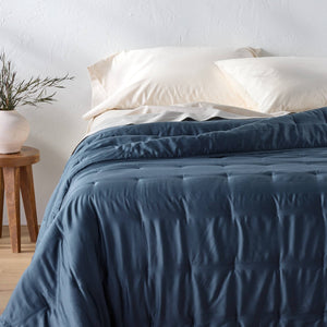 King Rayon from Bamboo Quilt Dark Mineral Blue - Casaluna