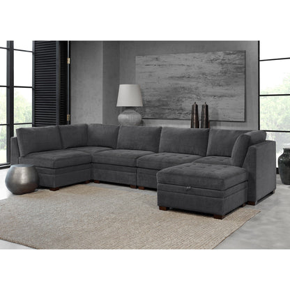 Tisdale 6-Piece Fabric Sectional - Gray