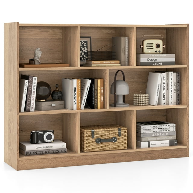 NAFORT 8-Cube Organizer Storage Cabinet, 3-Tier Bookshelf,Low ...