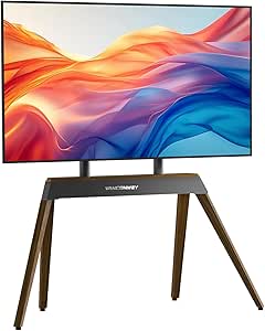 Floor TV Stand for 40-85 Inch TVs, Holds up to 110 Lbs, Walnut