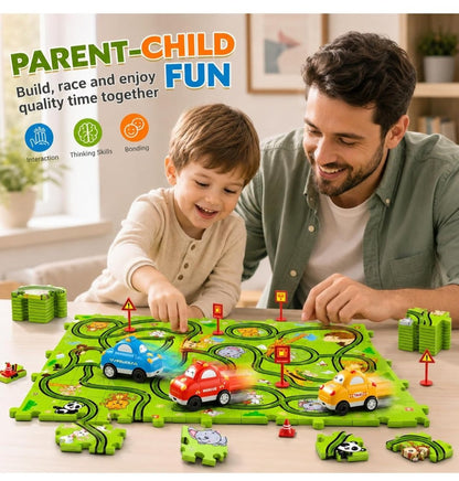 Puzzle Track Car Playset