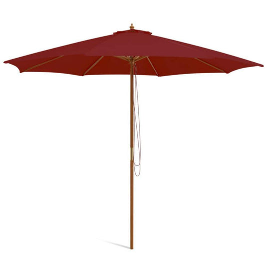 Kadehome 10 ft. Patio Umbrella with 8 Sturdy Wooden Ribs and 3 Adjustable Heights in Wine KD ...