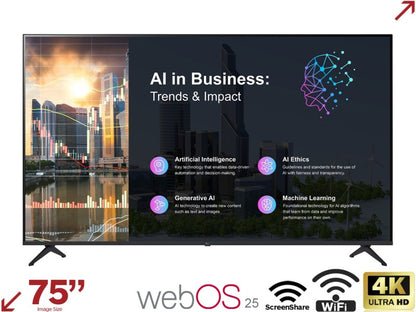 LG 75" tv commercial display
