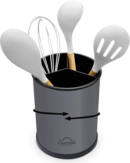 CHAMARKS Stainless Steel Kitchen Utensil Holder - Gray