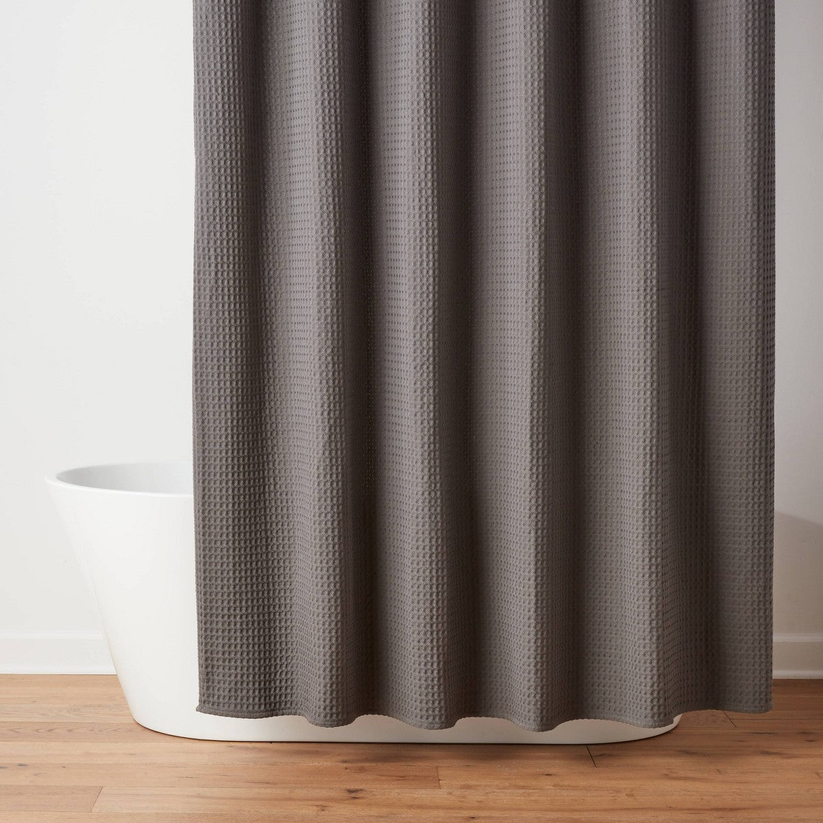 72"x72" Waffle Weave Shower Curtain Dark Gray - Threshold