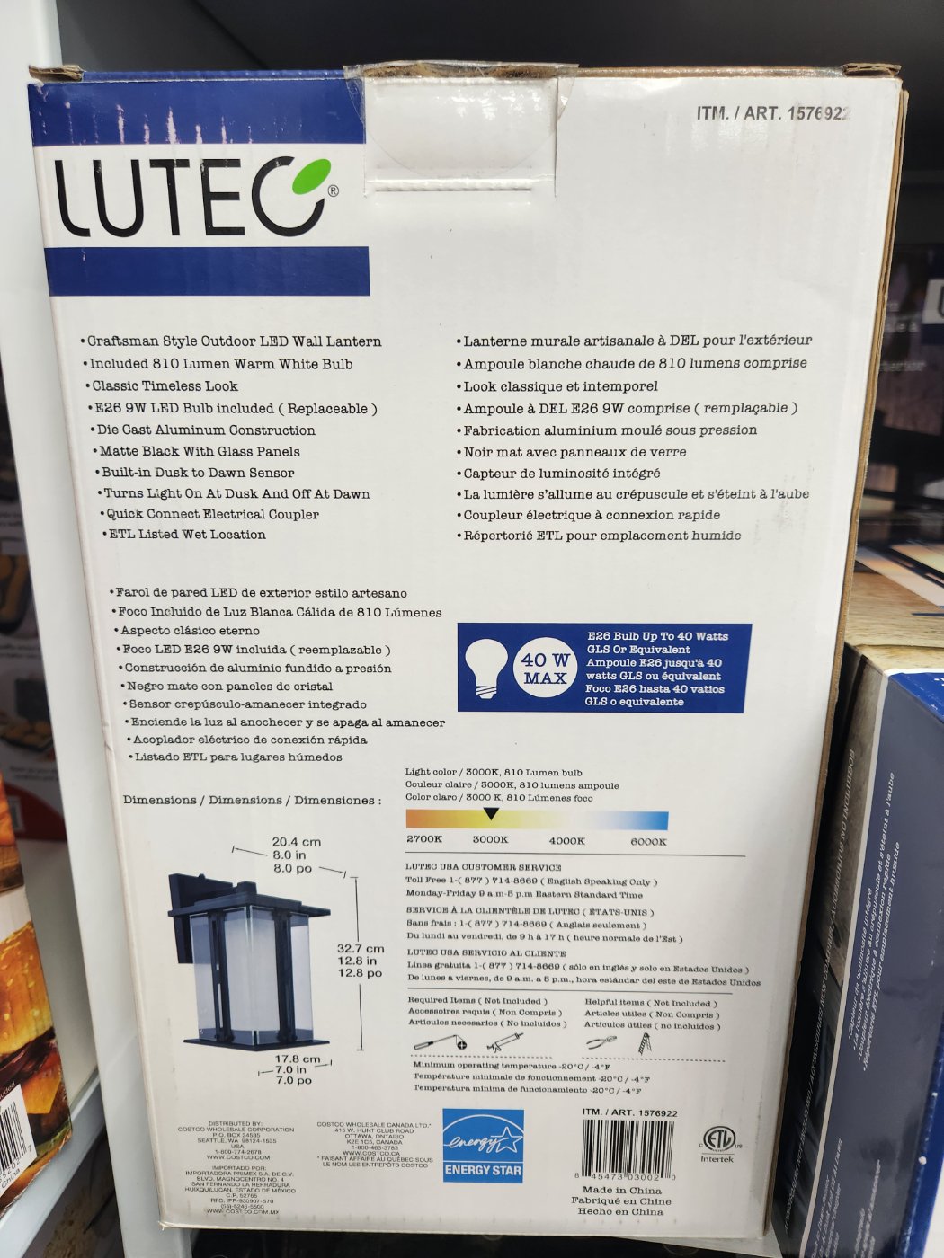Lutec Outdoor LED Wall Lantern
