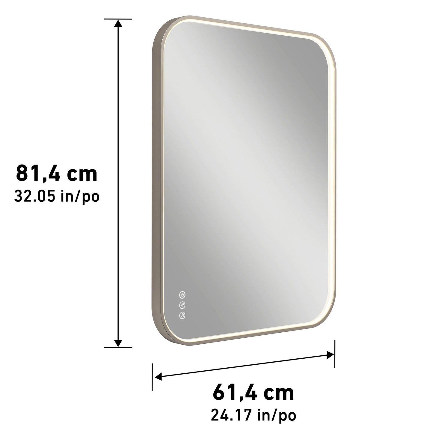 Artika Royce 32" x 24" Rectangle LED Mirror with Integrated Defogger
