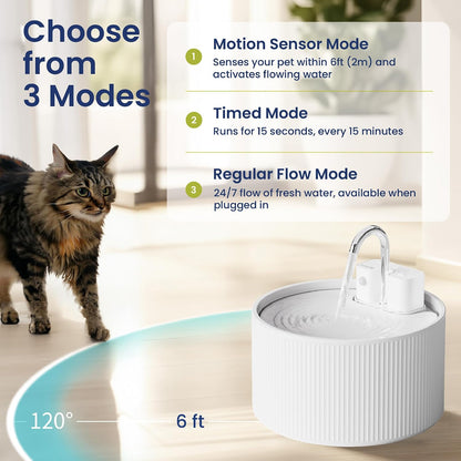 Paws Pik Ceramic Pet Water Fountain, White