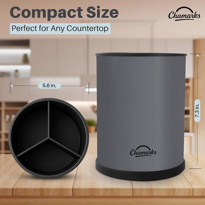 CHAMARKS Stainless Steel Kitchen Utensil Holder - Gray