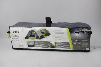 Core equipment 6 person lighted dome tent