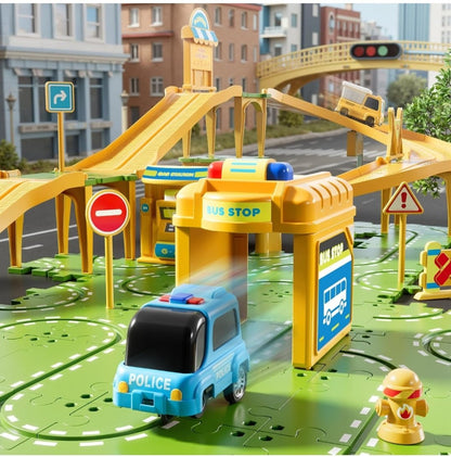 Puzzle Track Car Playset