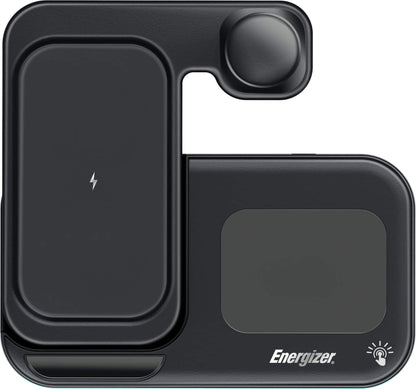 Energizer Ultimate 15W 3-in-1 Foldable Wireless Charging Pad - Black