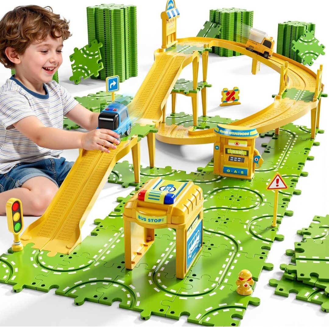 Puzzle Track Car Playset