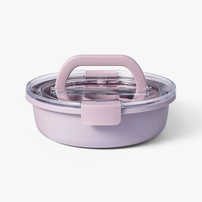 Personal Round Plastic Snacklebox Lavender - Figmint