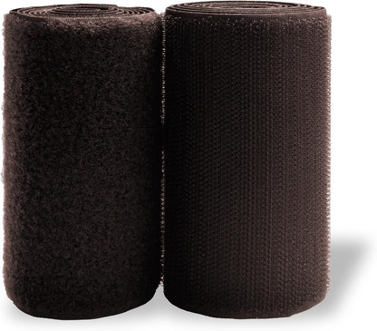 Lakesstory 4 in Wide Sew-On Hook and Loop Tape, 1 Yard, Brown