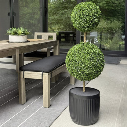 Faux 4' UV Resistant Boxwood Topiary Tree Indoor and Outdoor