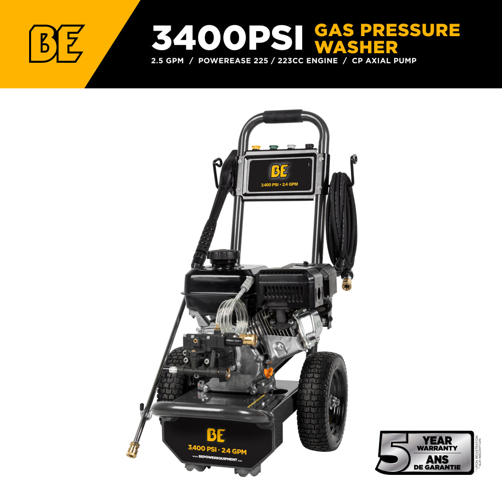 BE 3475 PSI Gas Pressure Washer