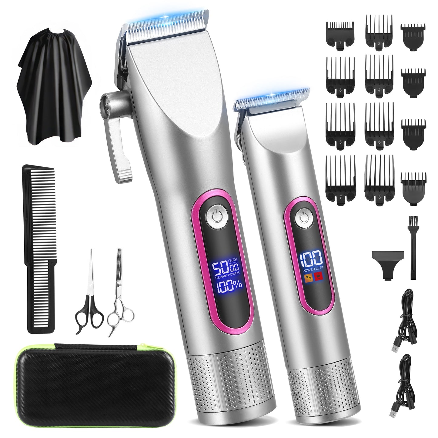 LCD Electrical Rechargeable Hair Cutting Machine Smart Portable Hair Trimmer Hair Clippers With LCD Bald Headed alternate view
